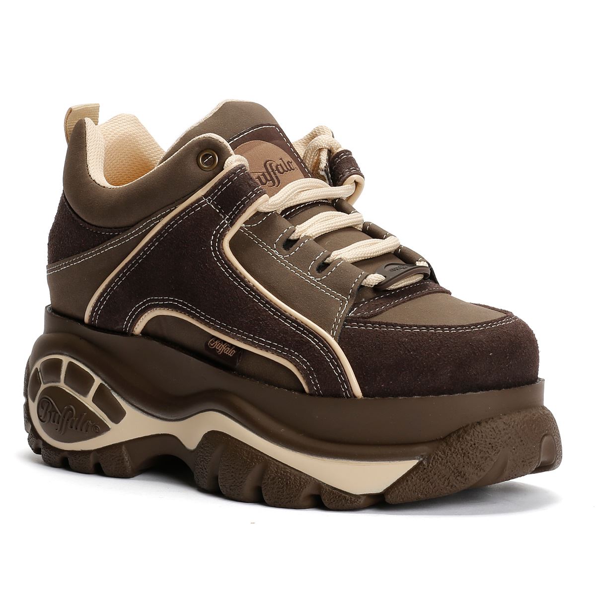 Buffalo 1339-14 Baskets Pour Femmes En Cuir Marron