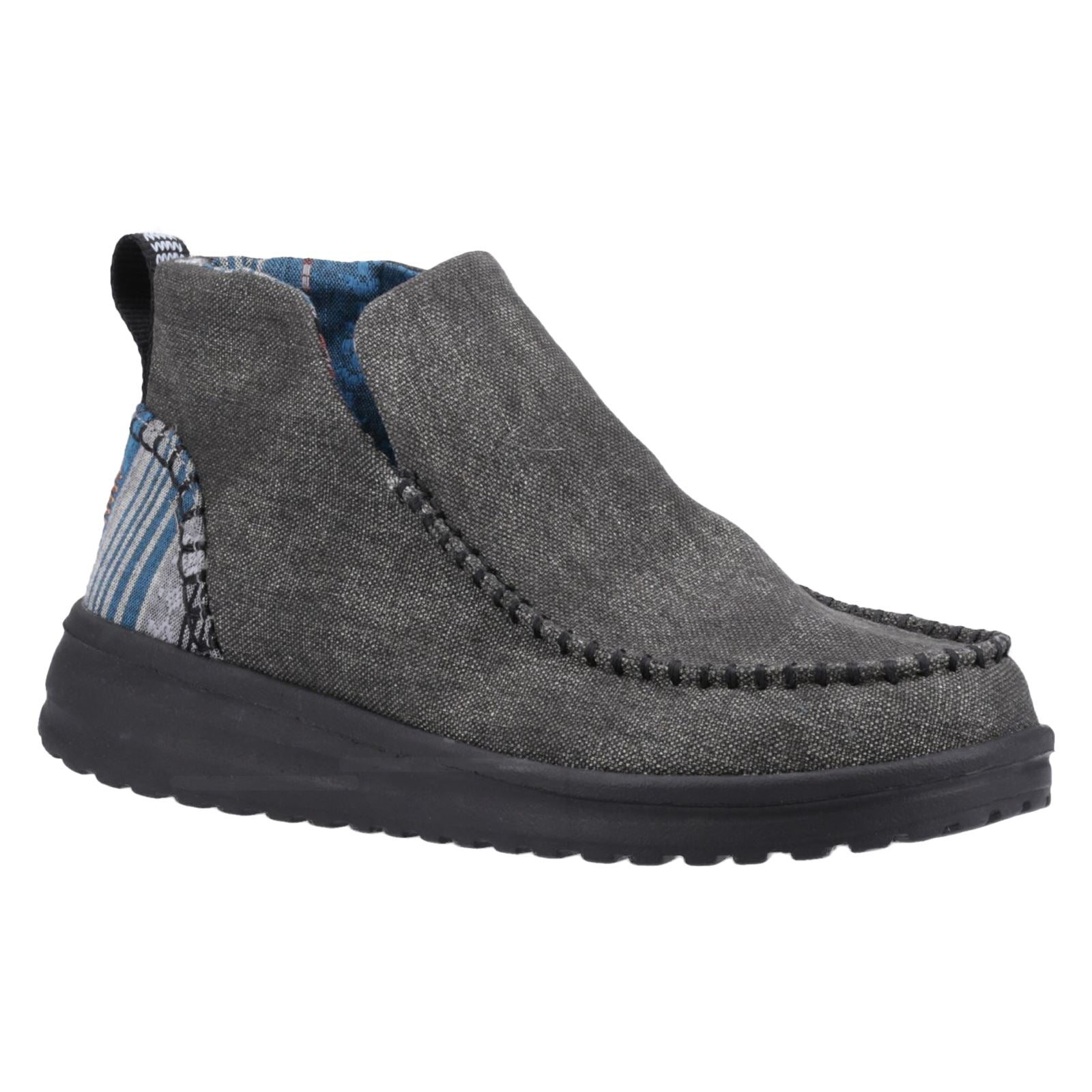 HEYDUDE Denny Bottes Noires En Coton Pour Femmes