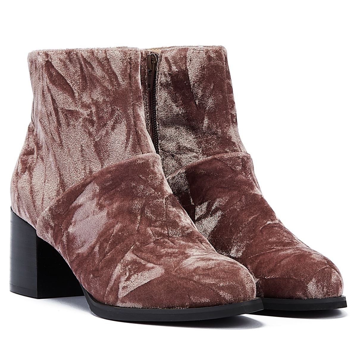 Shoe The Bear Ceci Bottes Marron Pour Femmes En Velours Profond Blush