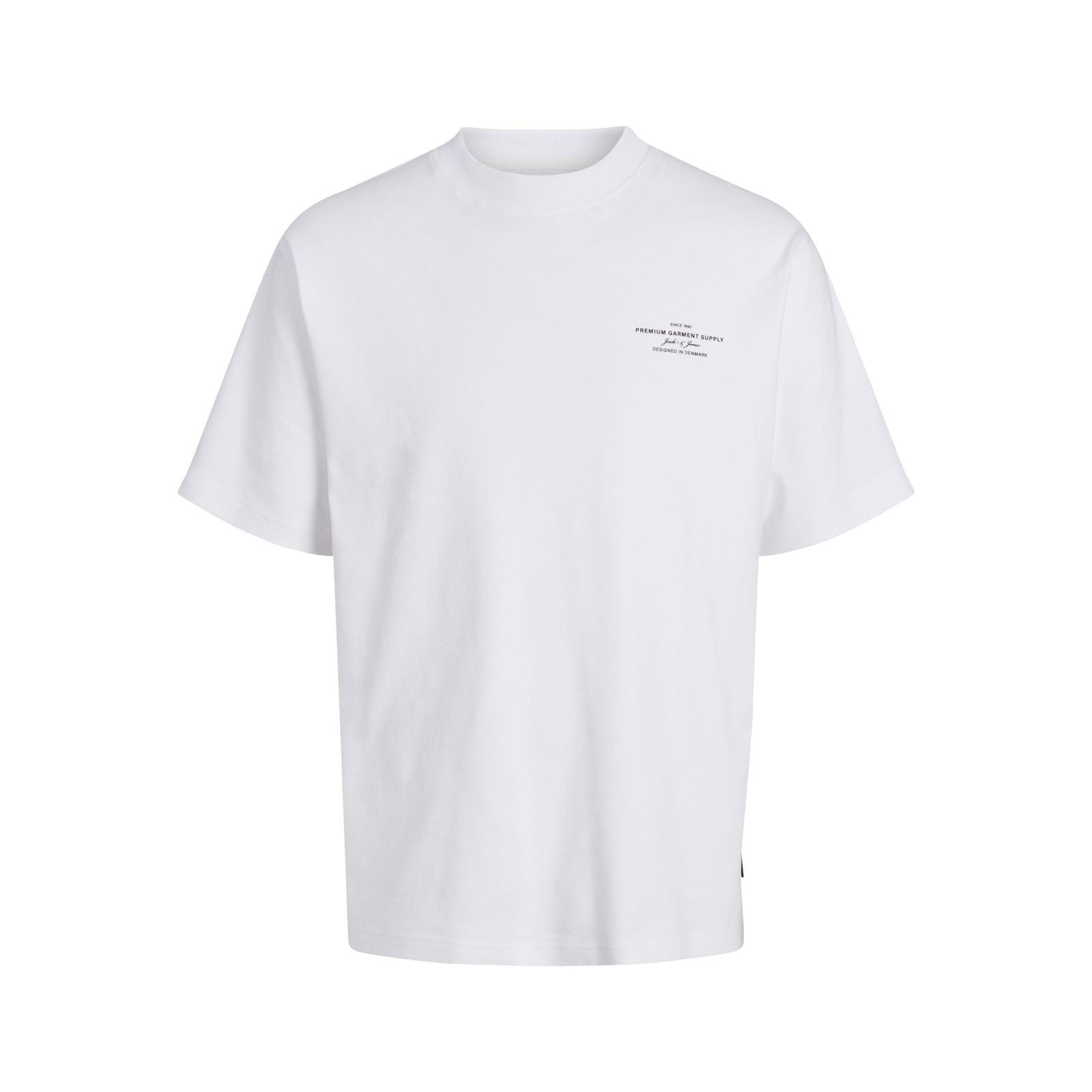 Jack & Jones Chad Branding T-Shirts Blancs À Manches Courtes En Coton Pour Hommes