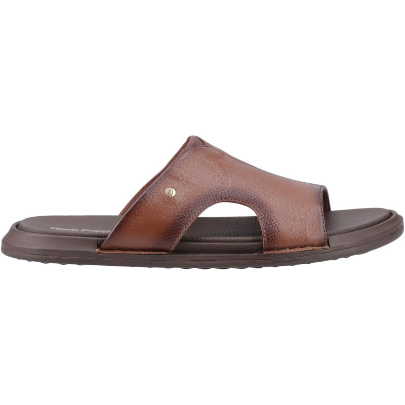 Hush Puppies Callum Slide Sandales Homme En Cuir Marron