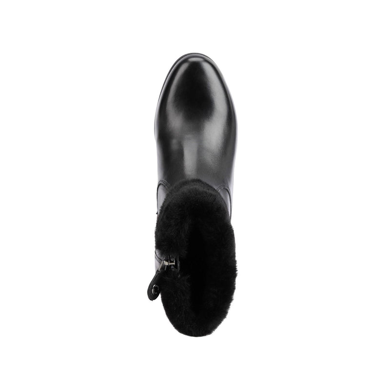 Geox Anylla Bottes Noires En Cuir Nappa Bovin Pour Femme
