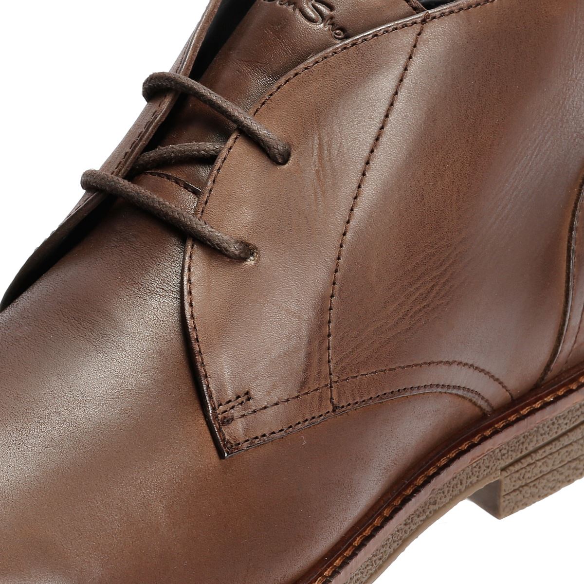 Ben Sherman Walker Chukka Bottes En Cuir Pour Hommes Marron