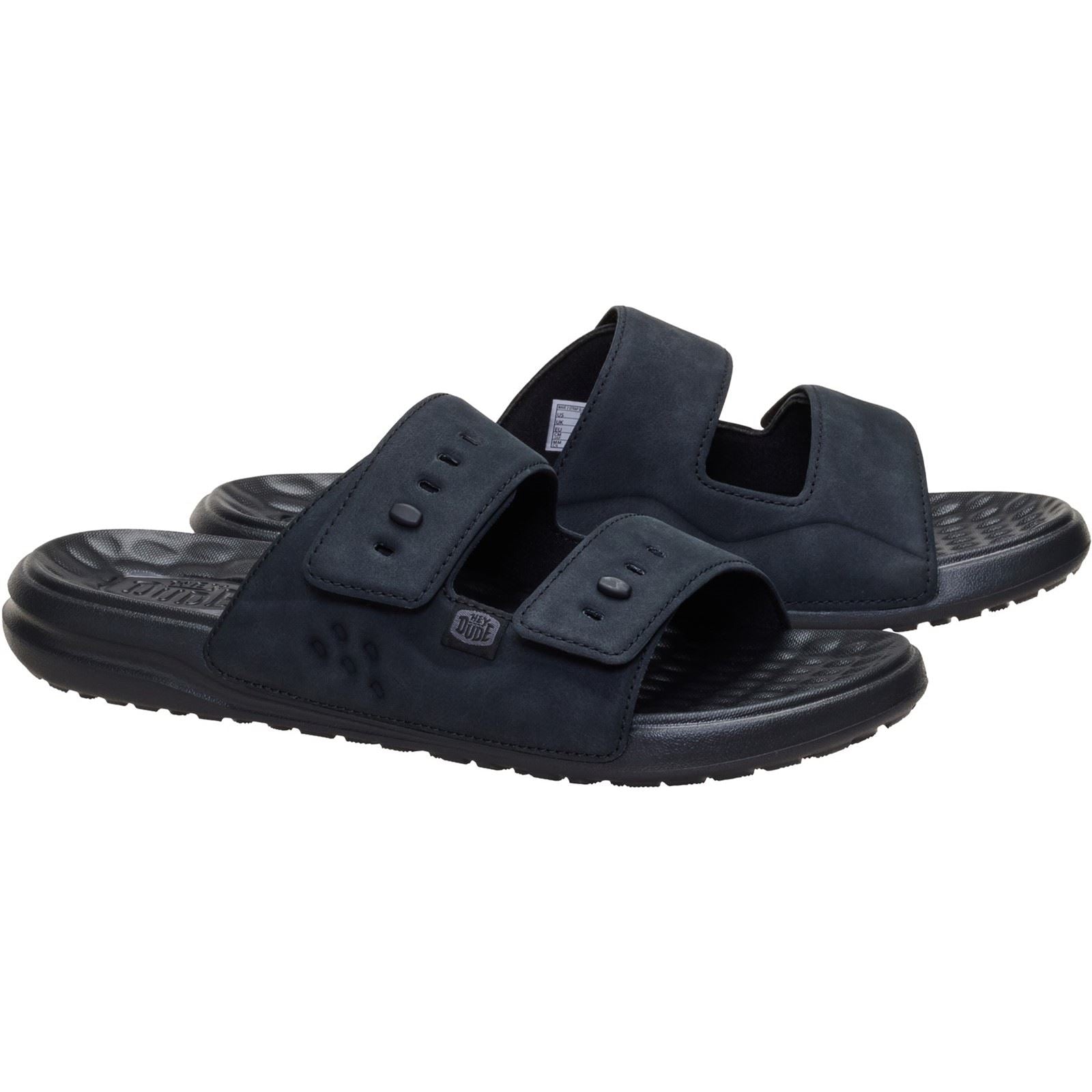 HEYDUDE Wave 2 Strap Sandales Noires/Noires Pour Hommes En Polyuréthane