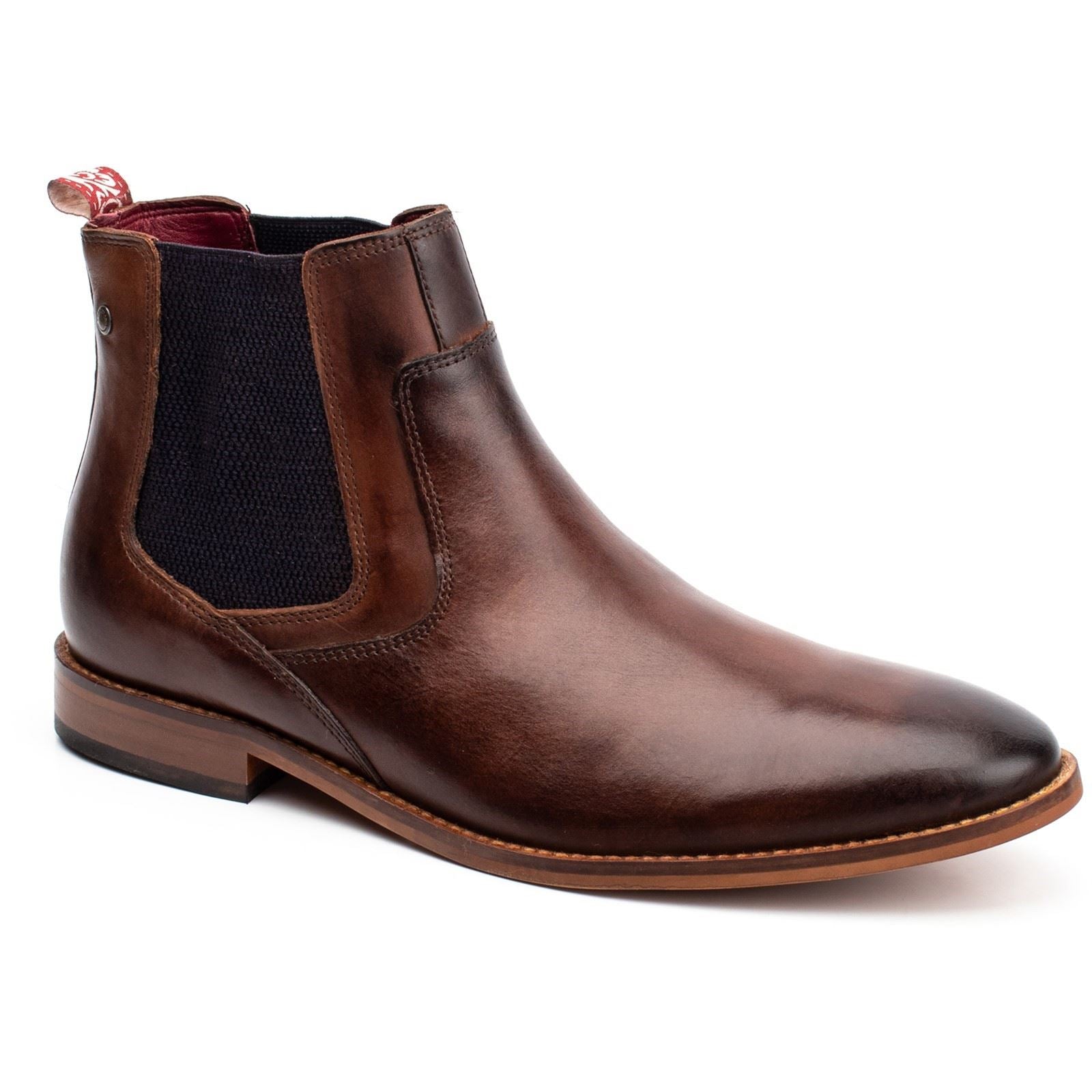 Base London Scout Bottes En Cuir Pour Homme Couleur Marron Brûlé
