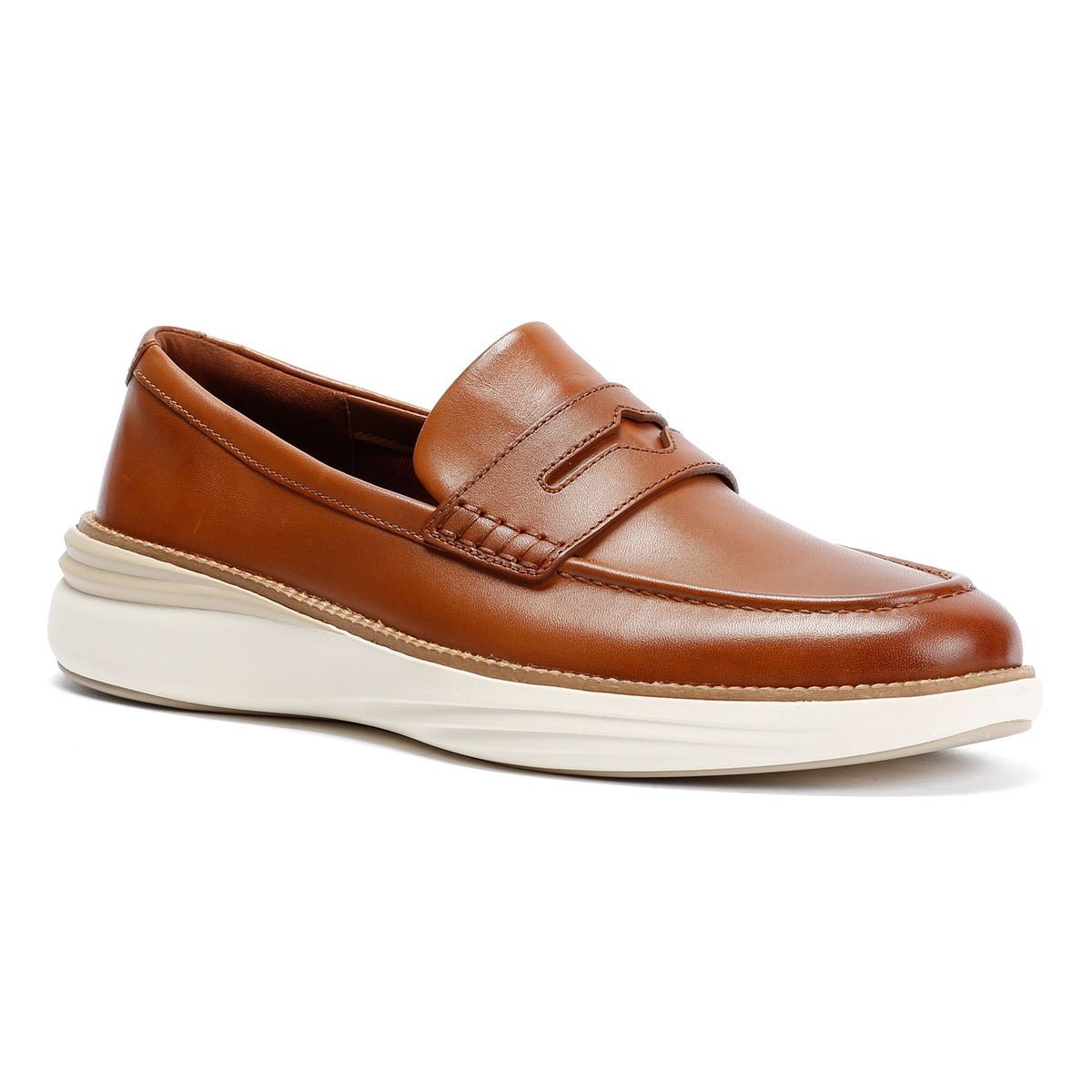 Cole Haan ØriginalGrand Horizon Mocassins En Cuir Marron Pour Hommes