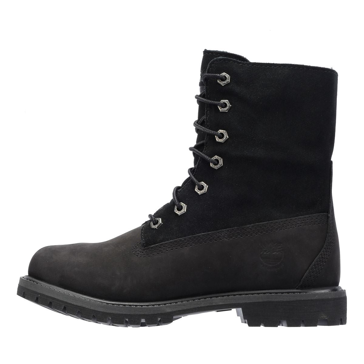 Timberland Warm Lined Waterproof Bottes Noires En Cuir Pour Femmes