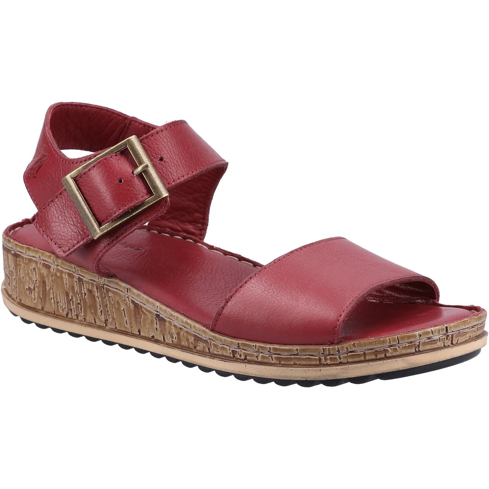 Hush Puppies Ellie Sandales Bordeaux En Cuir Pour Femmes