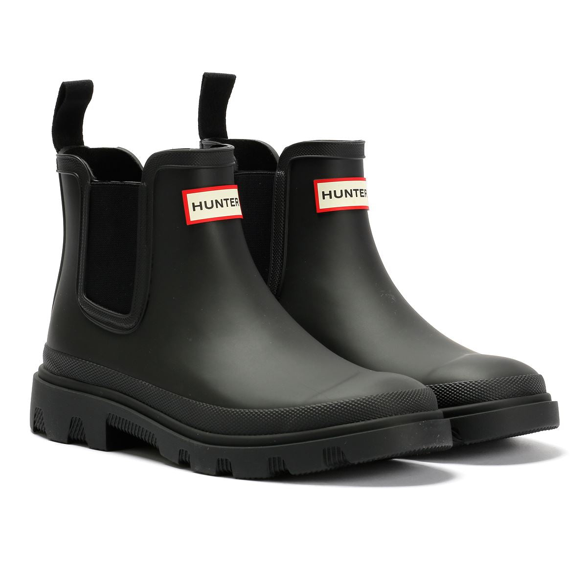 Hunter Downpour Chelsea Bottes En Caoutchouc Noires Pour Femmes