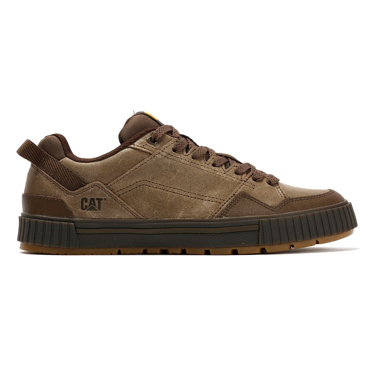 Caterpillar Axiom Waxy Chaussures En Cuir Pour Hommes Brunes À Lacets