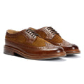 Chapman & Moore Longwing Brogue Chaussures En Cuir Pour Hommes Brunes À Lacets