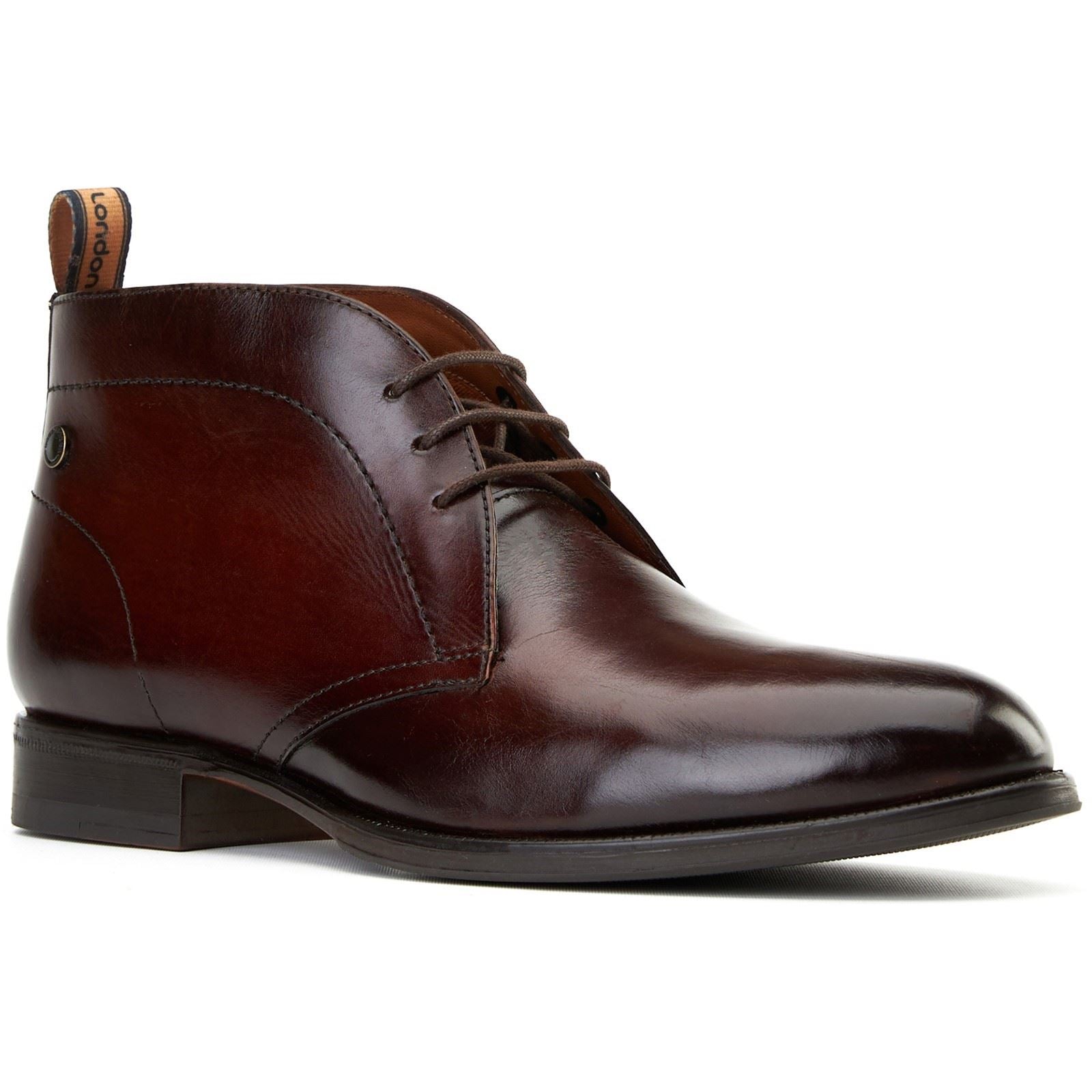 Base London Wallis Bottes De Cheville Pour Homme En Cuir Marron Brûlé
