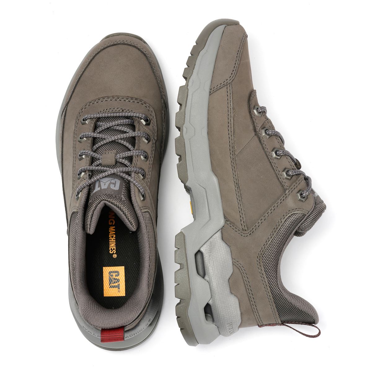 Caterpillar Surge Hiker Lo Waxy Chaussures À Lacets Grises En Nubuck Pour Homme