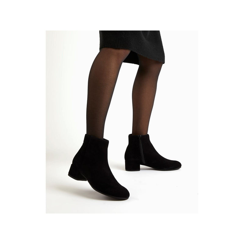 Dune Pippie Bottes Noires À Talons En Cuir Pour Femme