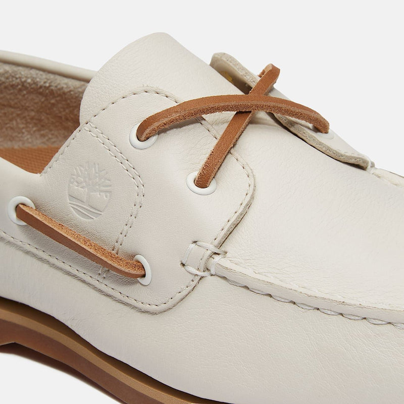 Timberland Classic 2 Eye Chaussures Blanches En Cuir Pour Femmes