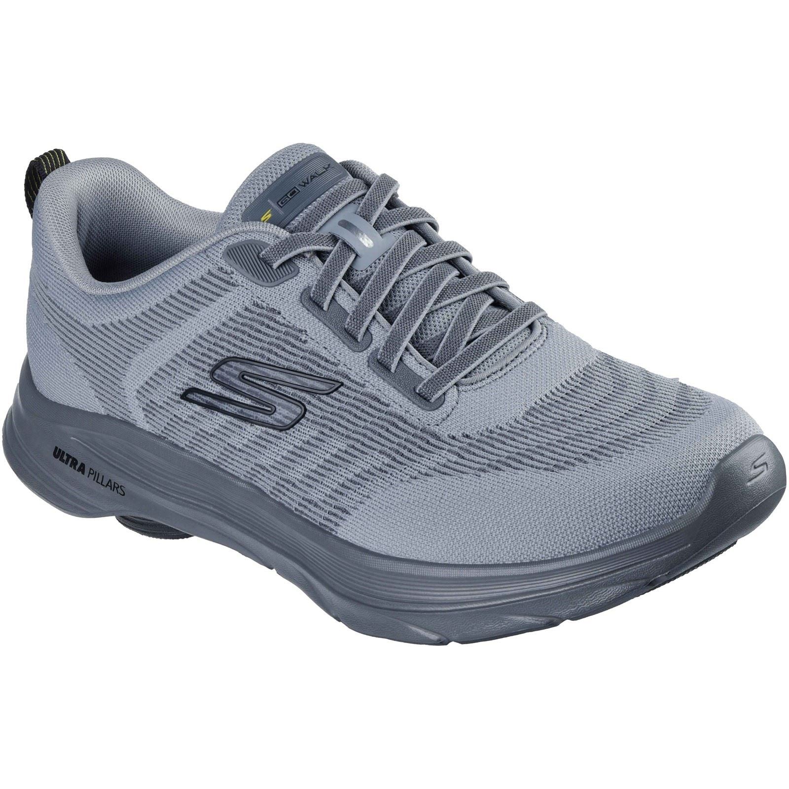 Skechers GO Walk 8 Day Baskets Grises/Jaunes Pour Homme En Textile