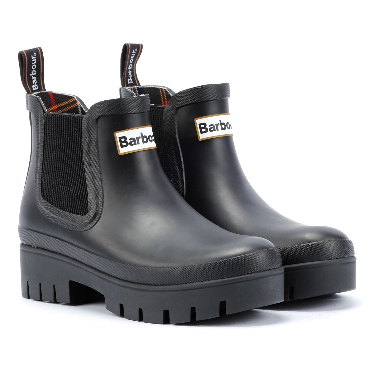 Barbour Halton Bottes En Caoutchouc Noires Pour Femmes