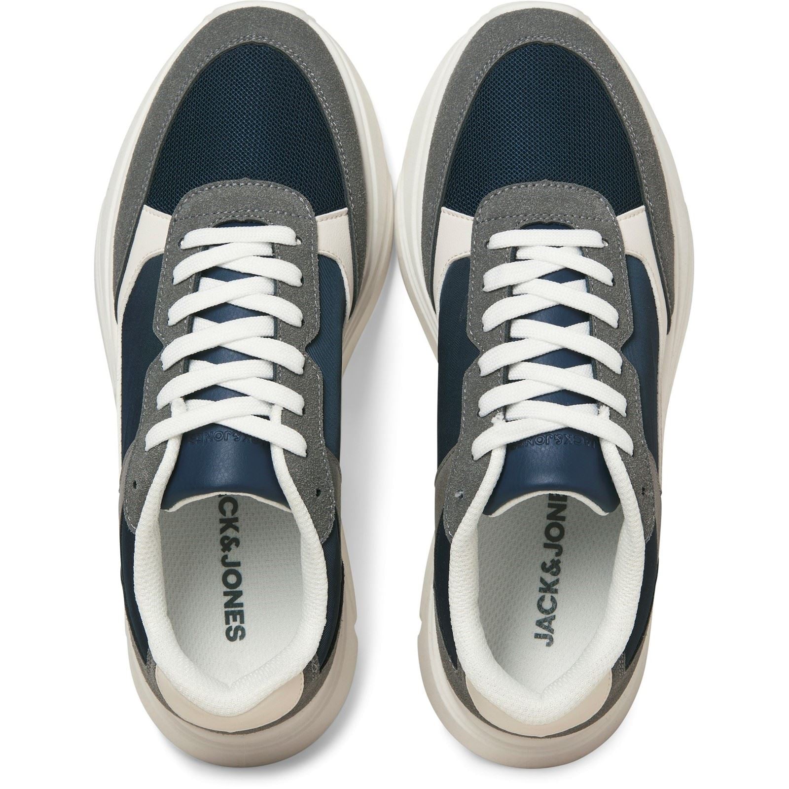 Jack & Jones Aspire Runner Baskets Pour Hommes En Polyuréthane Castlerock/Navy Blazer