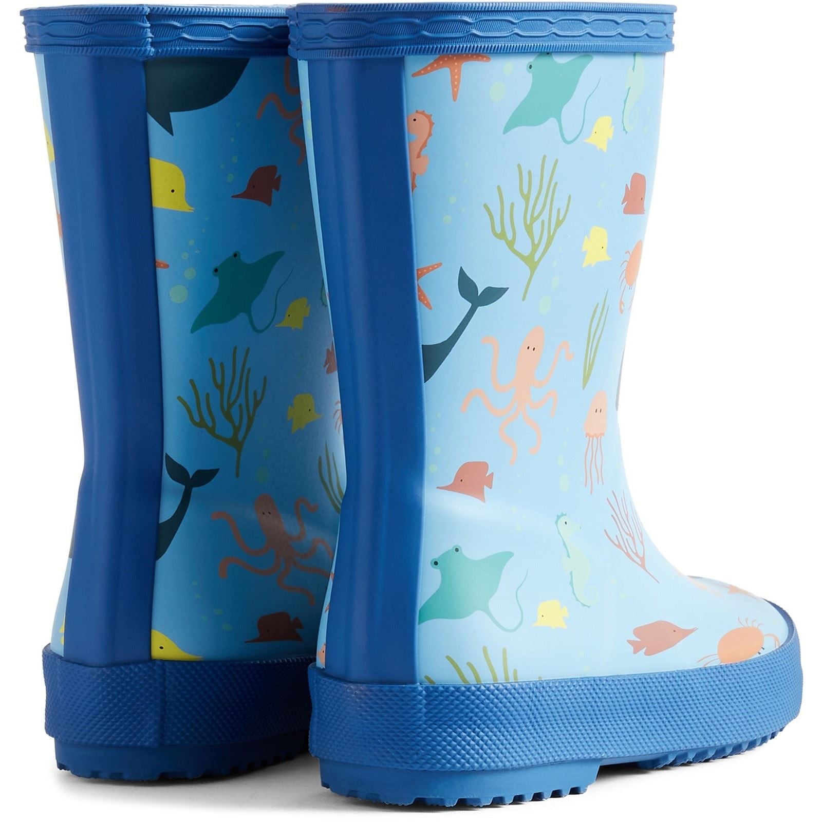 Hunter Kids First Classic Ocean Print Boot Bottes En Caoutchouc Unisexes Pour Enfants Amplifiant Bleu/Bleu Libellule