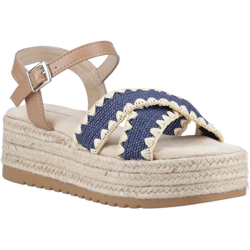 Hush Puppies Jemma Espadrille Sandales Pour Femmes En Polyuréthane Bleu Marine