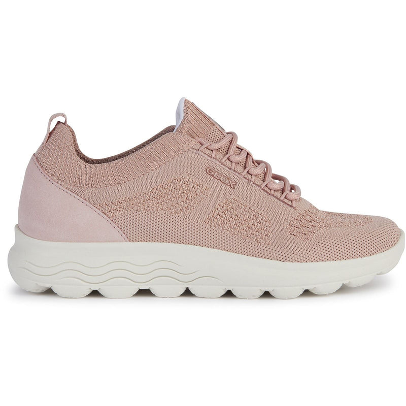 Geox D Spherica A Baskets En Cuir Pour Femmes De Couleur Rose Clair