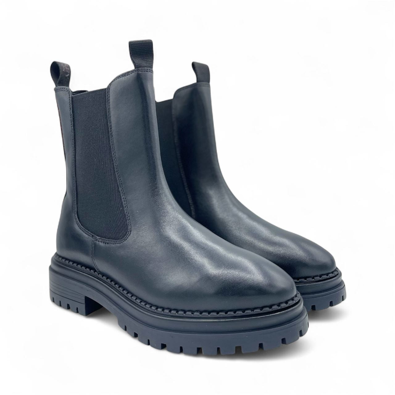 Osprey London The Hampton Chelsea Bottes Noires En Cuir Pour Femmes