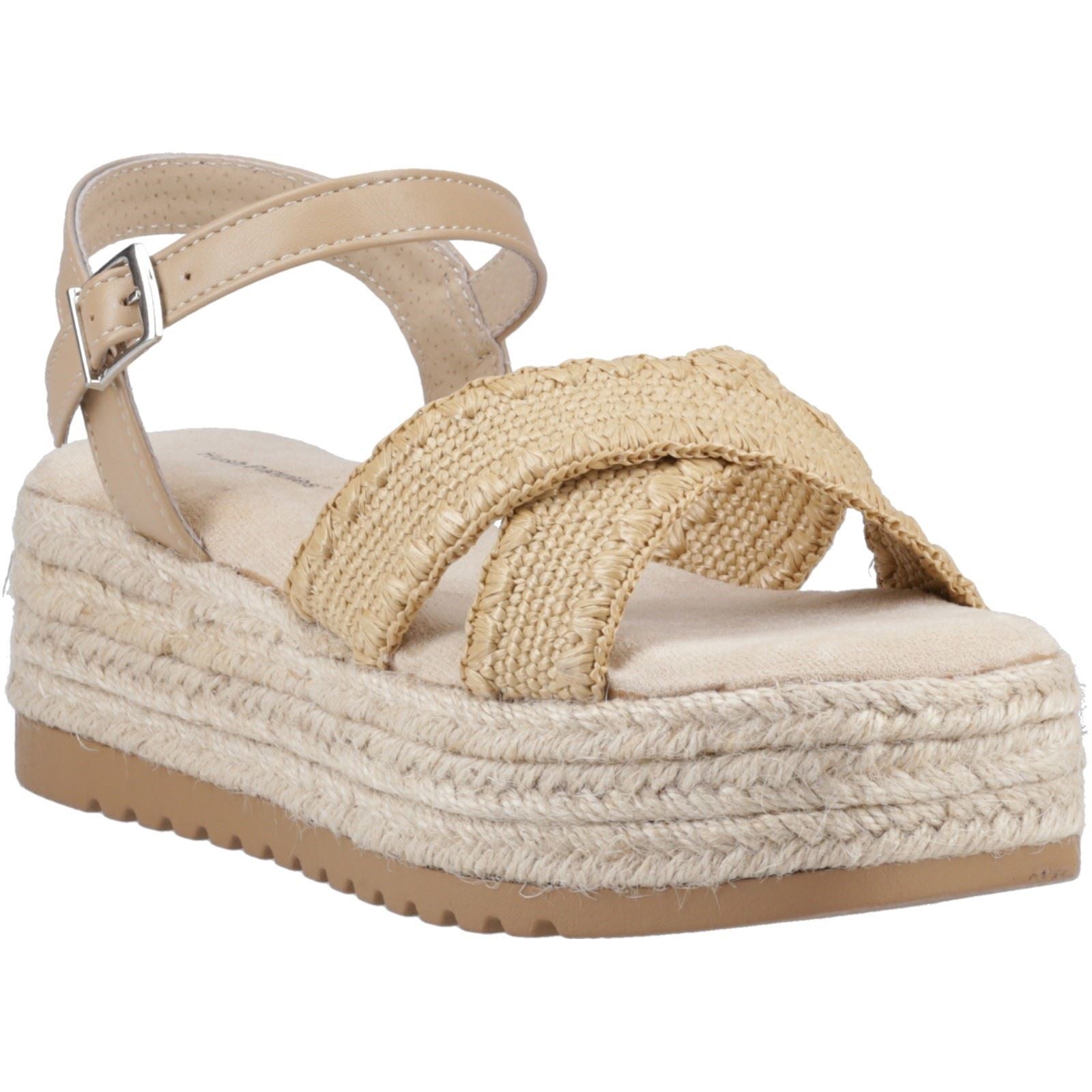 Hush Puppies Jemma Espadrille Sandales Plates Pour Femmes En Polyuréthane Couleur Beige