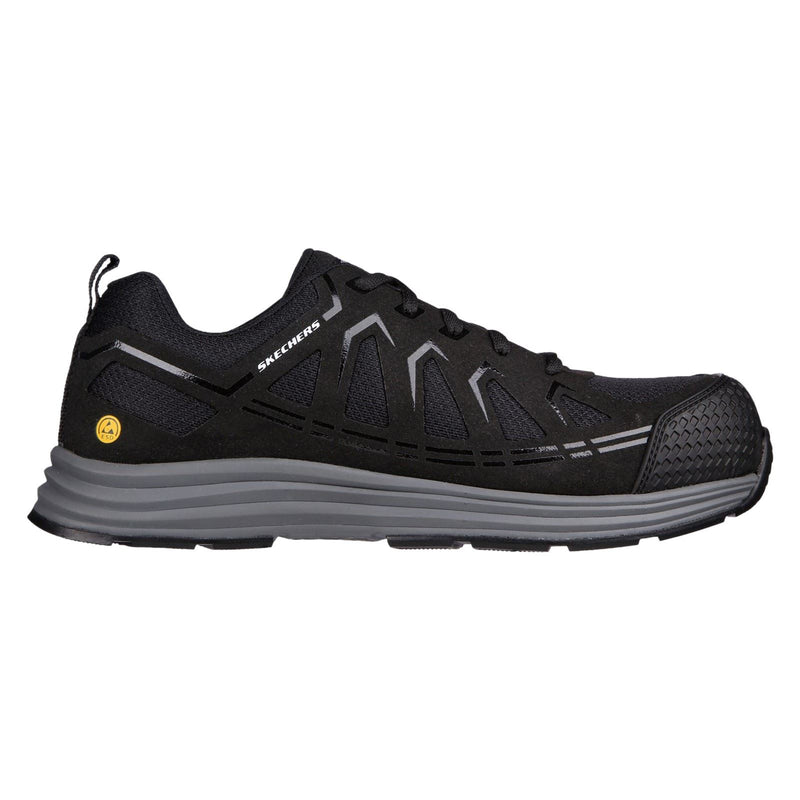 Skechers Workwear Malad II Baskets De Sécurité Noires Pour Hommes En Textile