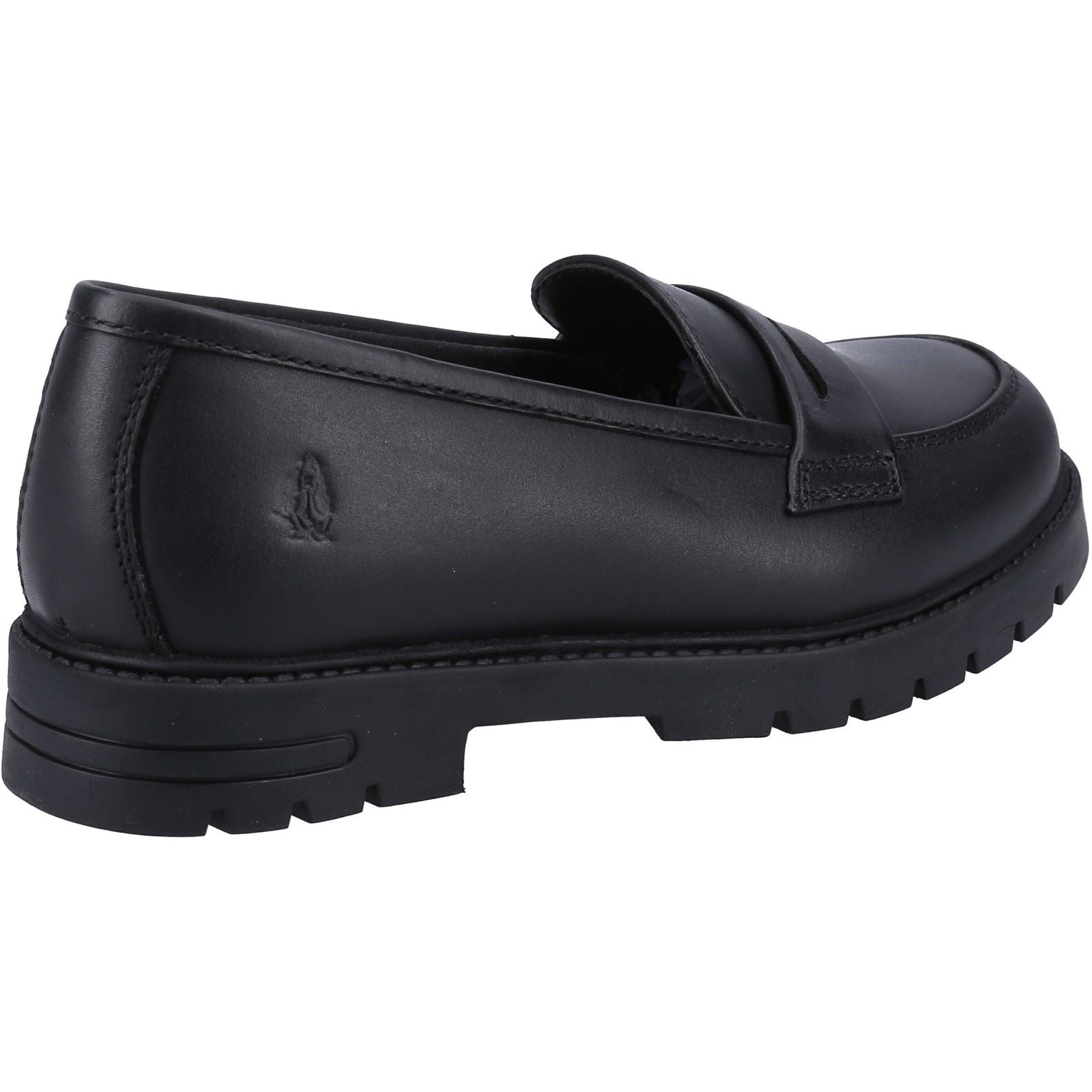 Hush Puppies Hazel Loafer SNR Chaussures Plates Noires Pour Filles En Cuir
