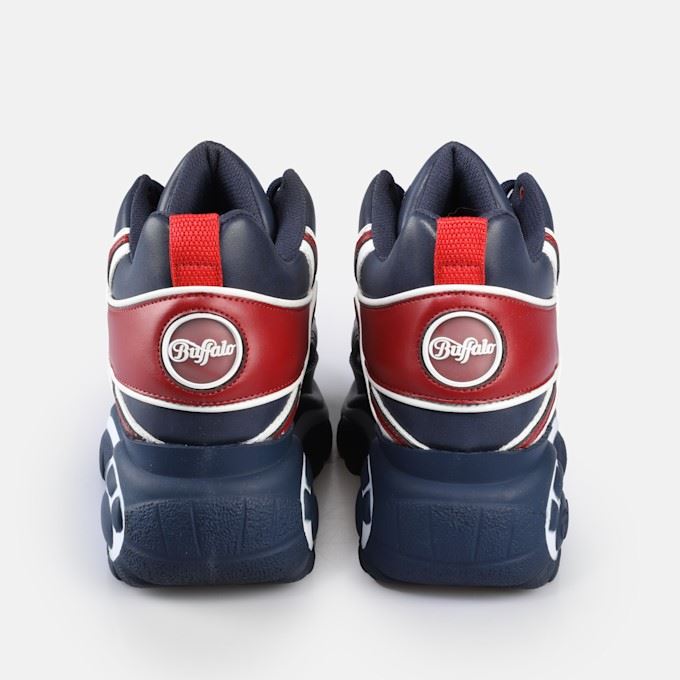 Buffalo 1339-14 Chaussures De Sport En Cuir Bleu Pour Femmes