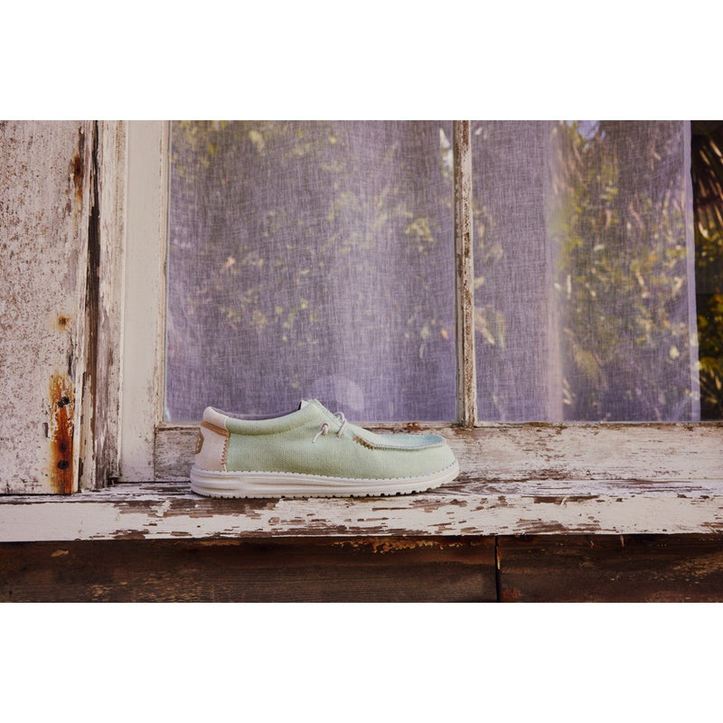 HEYDUDE Wally Coastline Chaussures Bateau Blanches En Toile Pour Hommes
