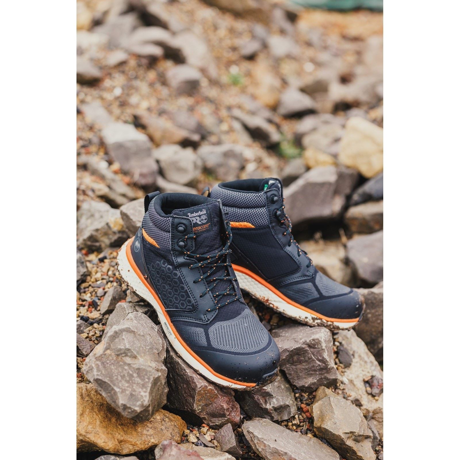 Timberland Pro  Bottes De Sécurité Reaxion Mid Synthétiques Noires/Oranges
