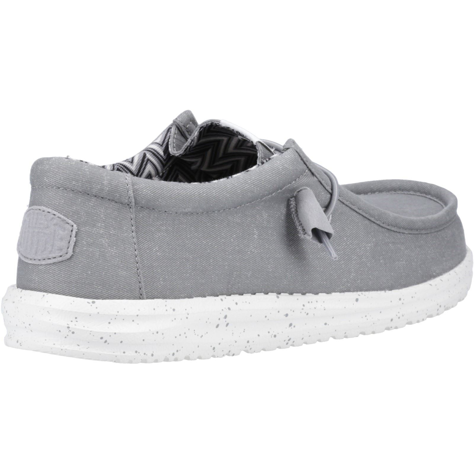 HEYDUDE Wally Canvas Chaussures Bateau Pour Hommes En Coton 100 % Gris Clair