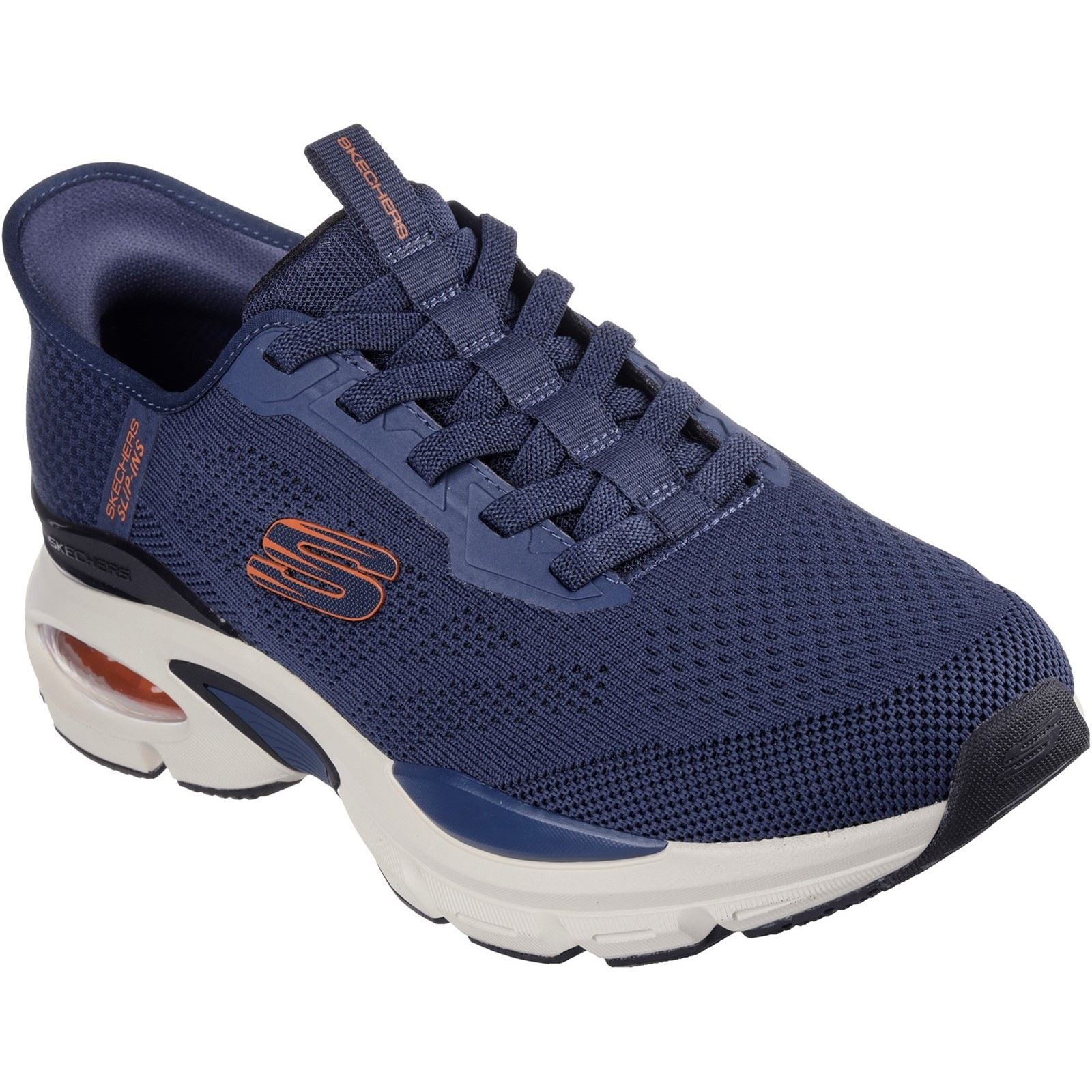 Skechers Skech-Air Ventura Vanderway Baskets Homme En Textile Bleu Marine/Orange
