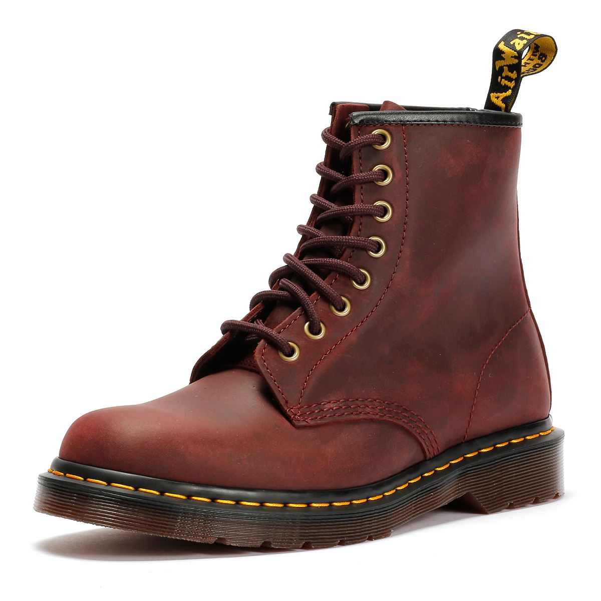 Dr. Martens 1460 Crazy Horse Bottes Rouges En Cuir