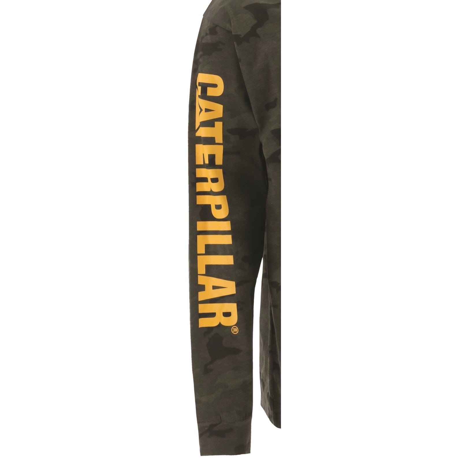 Caterpillar Trademark Banner Long Sleeve T-Shirt Vert En Coton Pour Homme