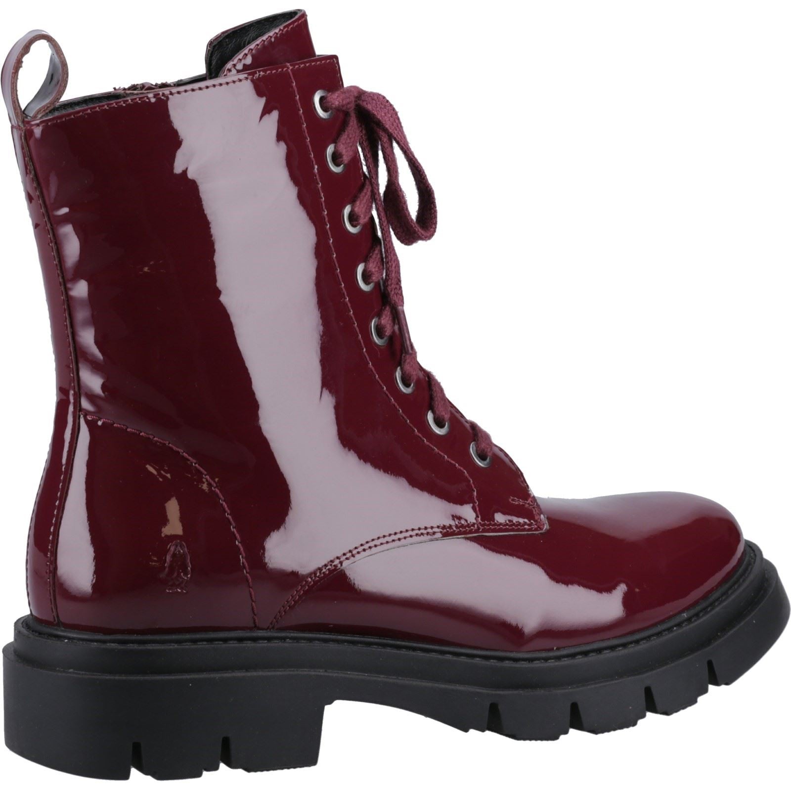 Hush Puppies Rhea Bottes En Cuir Bordeaux Pour Femmes
