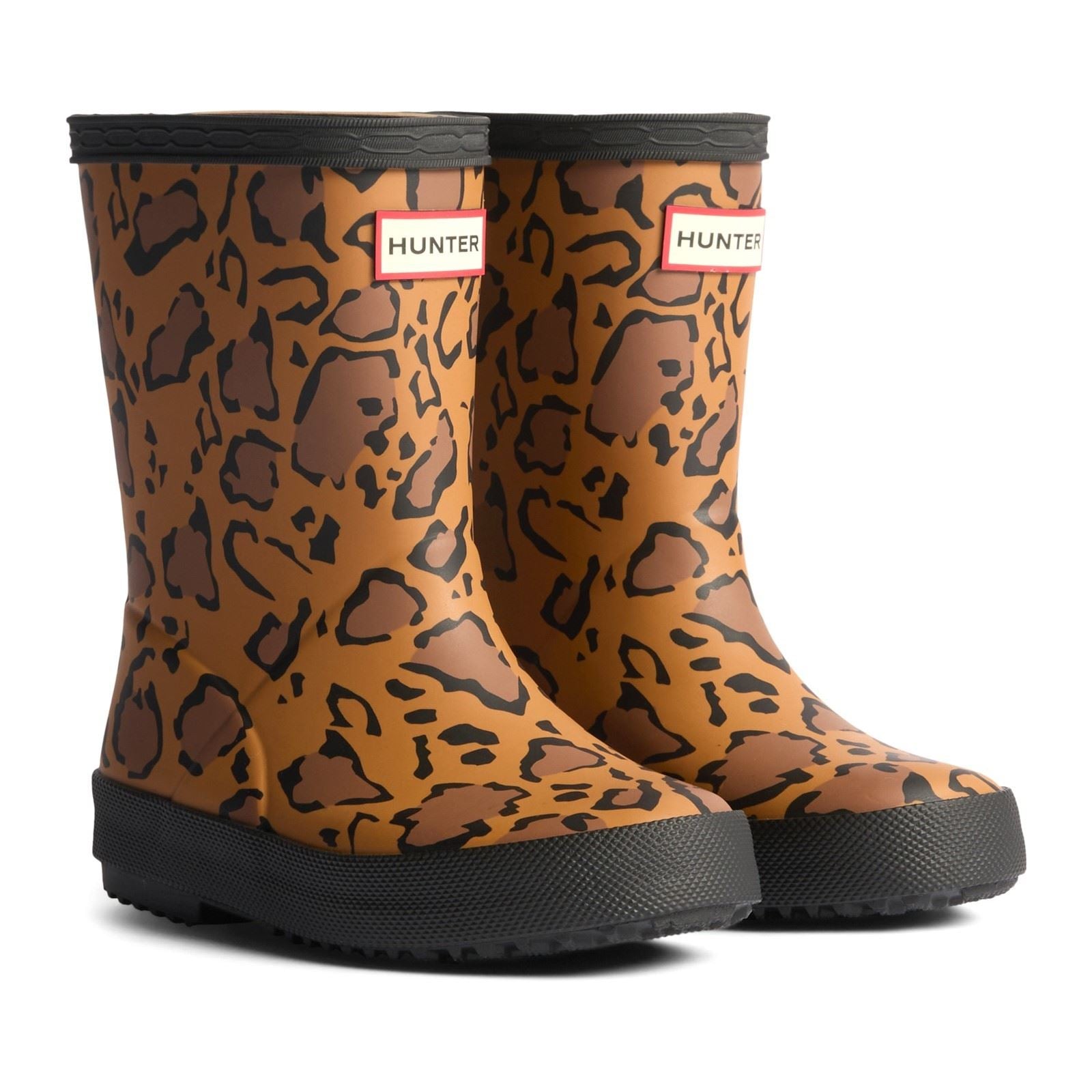 Hunter Kids First Bottes En Caoutchouc Unisexes Pour Enfants Riches Tan/Selle/Noir