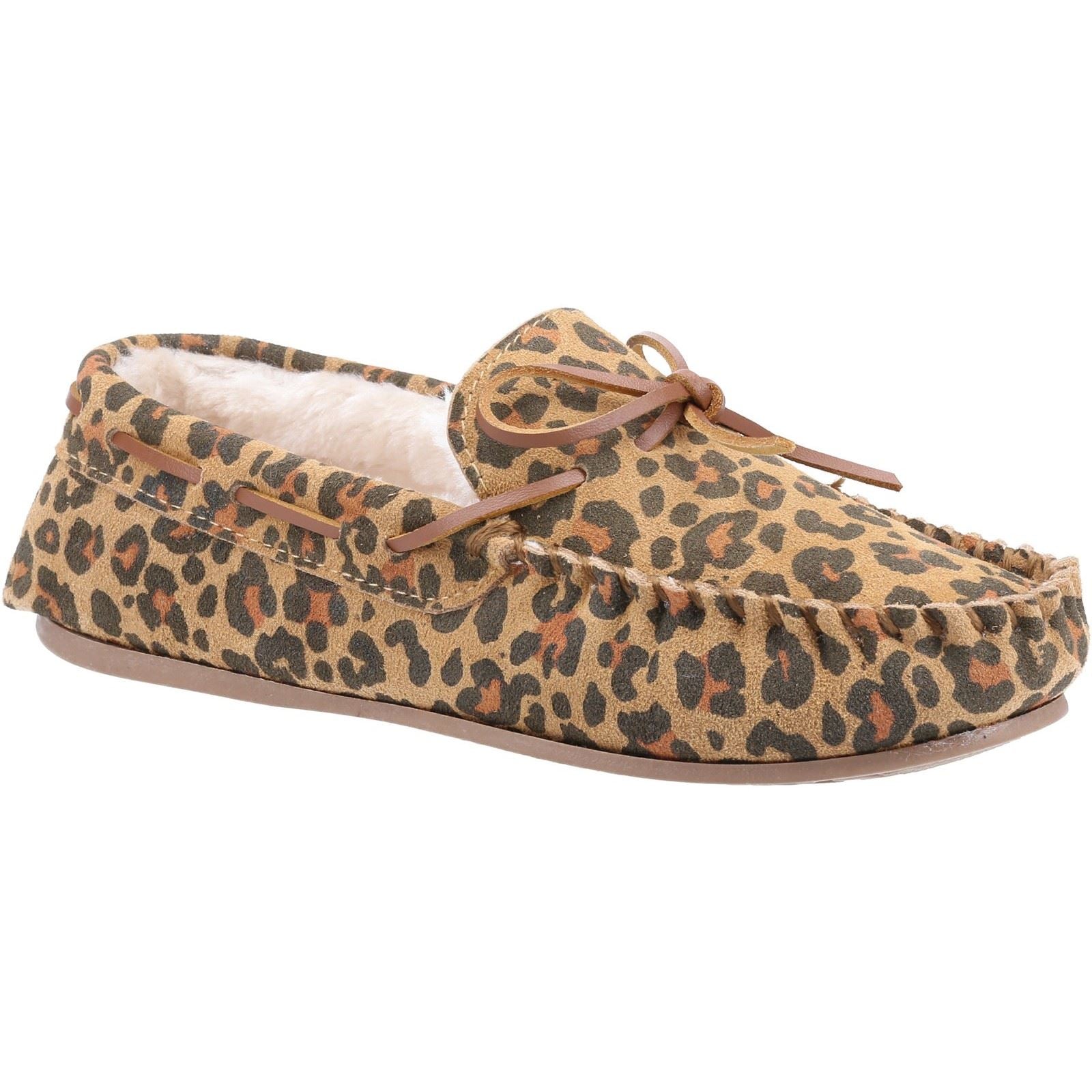 Hush Puppies Allie Chaussons Léopard En Daim Pour Femmes
