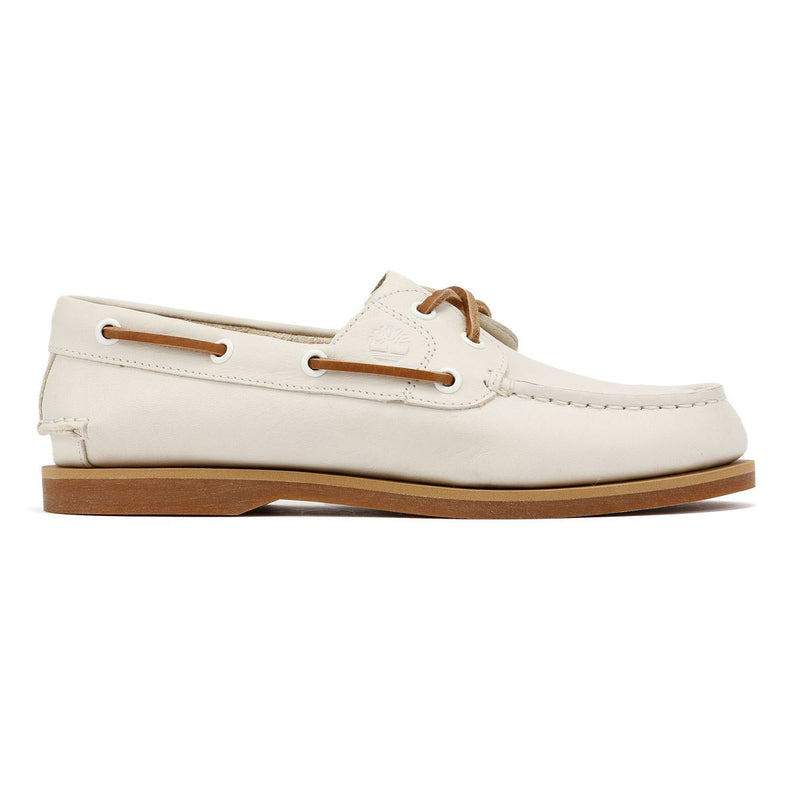 Timberland Classic 2 Eye Chaussures Blanches En Cuir Pour Femmes