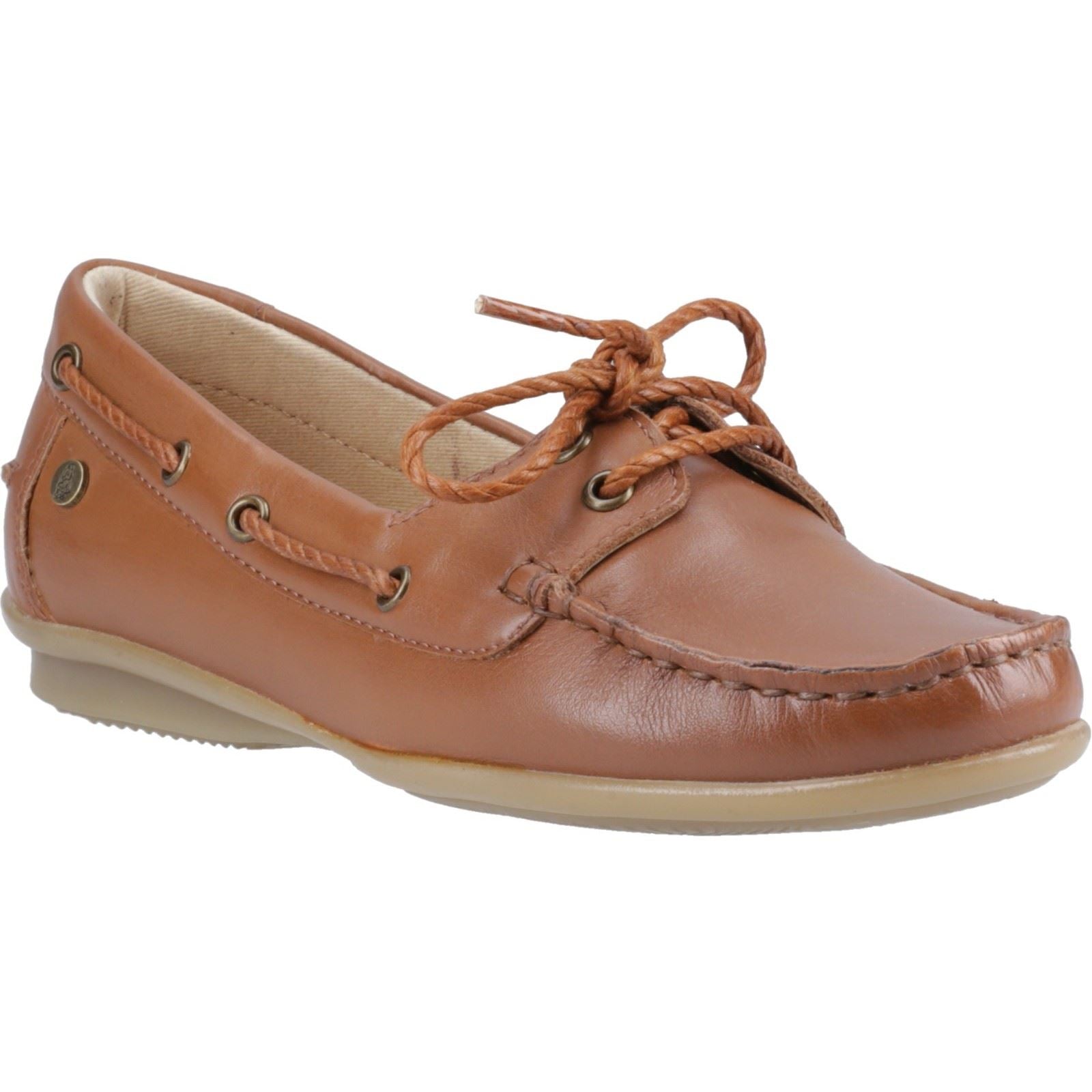 Hush Puppies Irene Chaussures Bateau Pour Femmes En Cuir De Couleur Marron