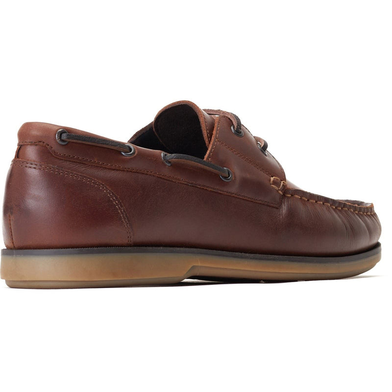 Base London Stern Chaussures Bateau En Cuir Pour Homme, Marron Brûlé
