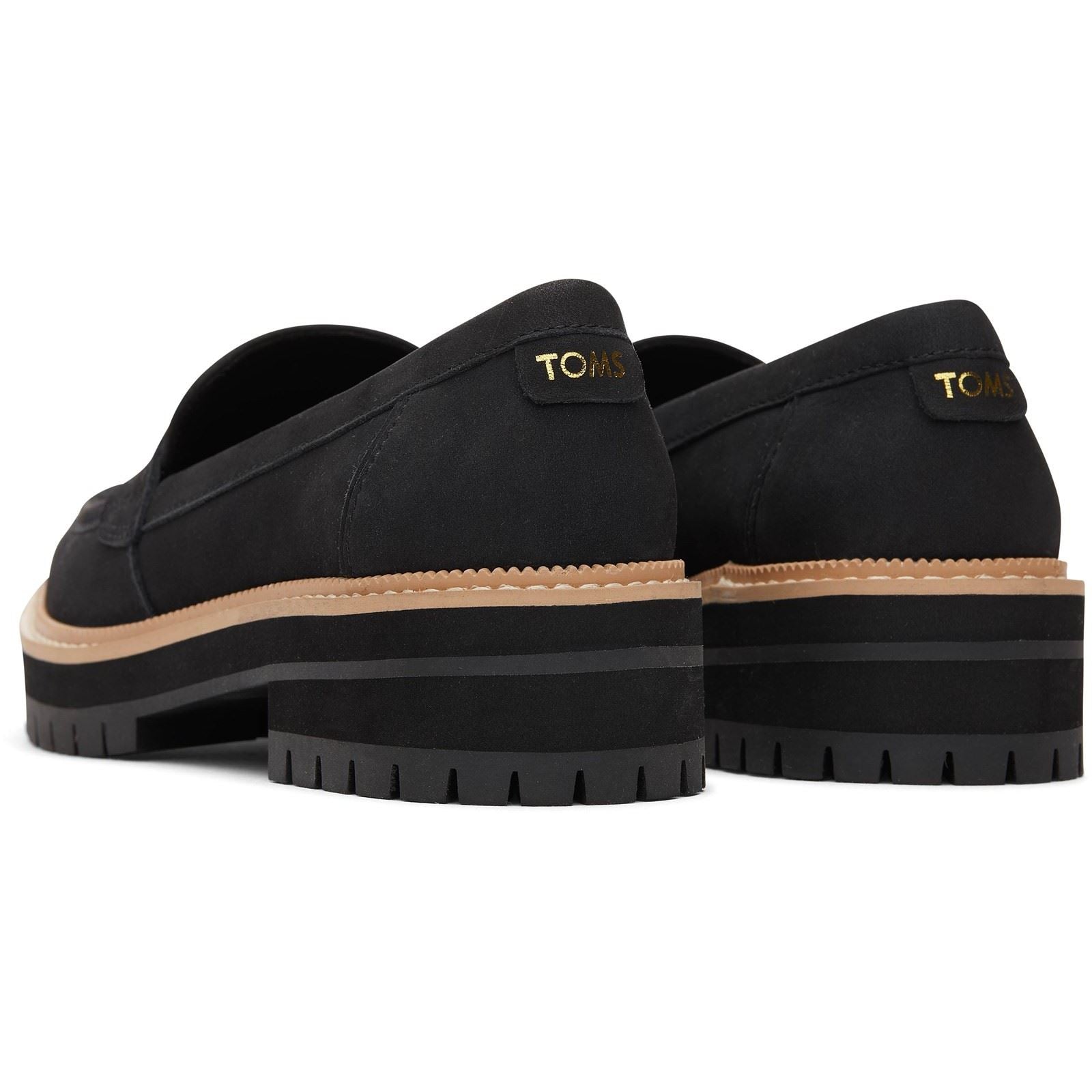 TOMS Cara Mocassins En Cuir Noirs Pour Femmes