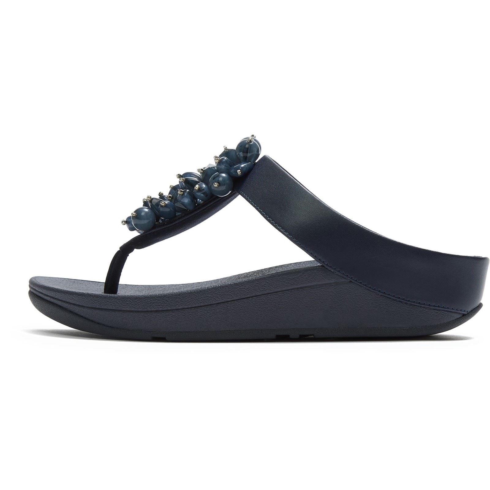 Fitflop Fino Toe-Post Sandales Femmes En Polyuréthane Bleu Nuit