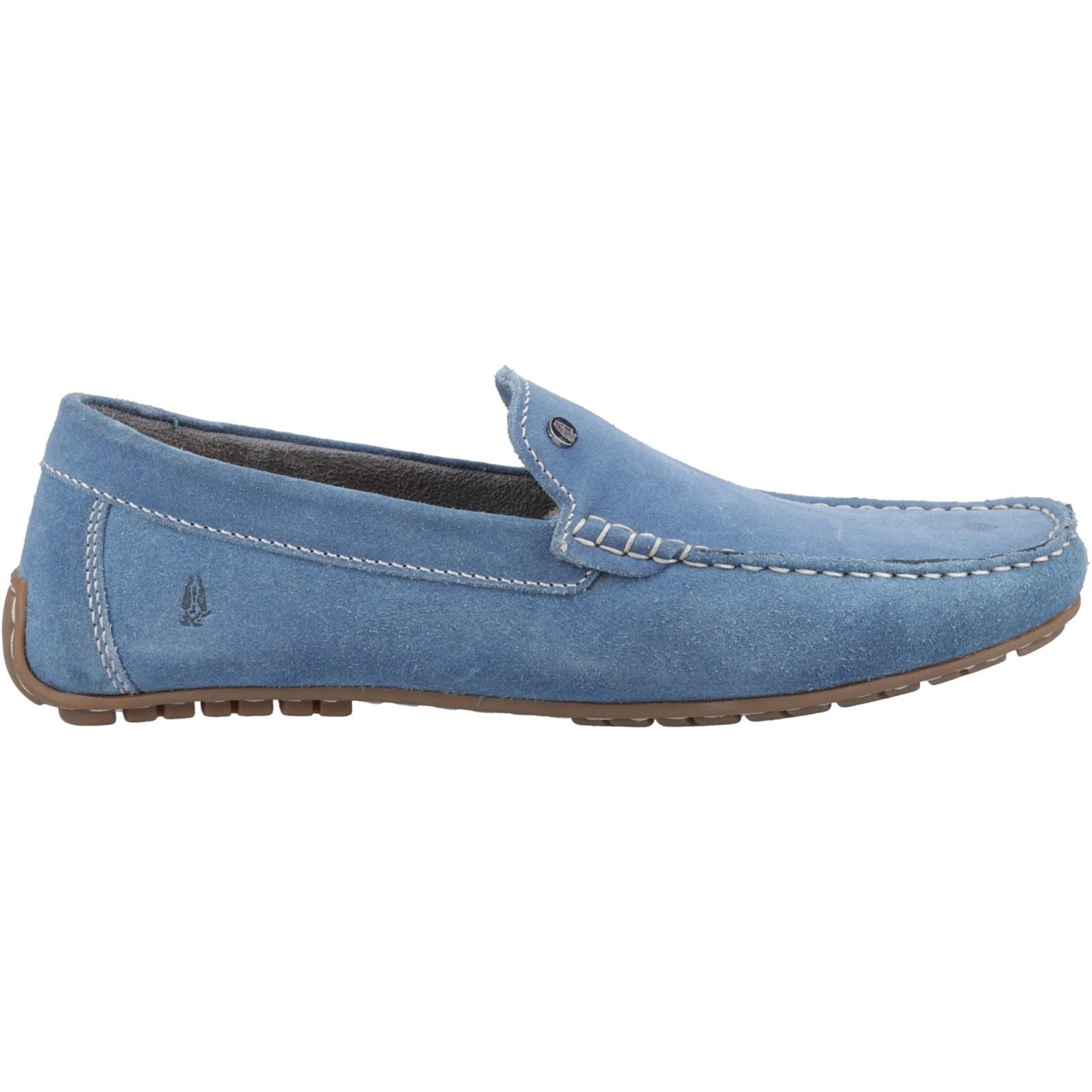 Hush Puppies Ralph Suede Chaussures Mocassins Bleues Pour Homme En Cuir