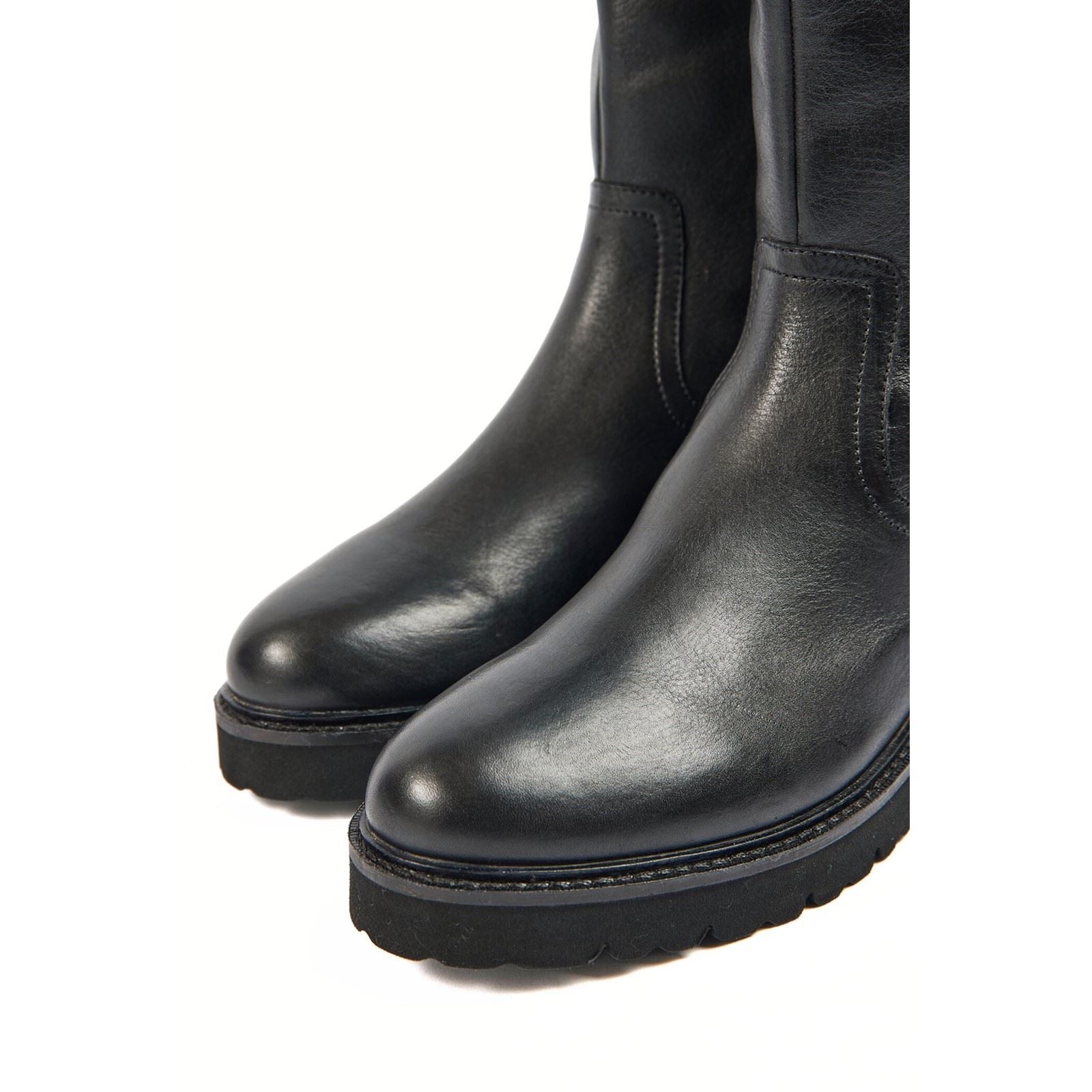 Pod Hannah Bottes Noires Pour Femmes En Cuir/Textile