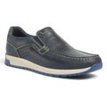 Pod Sean Chaussures Bateau Pour Hommes En Cuir Bleu Marine