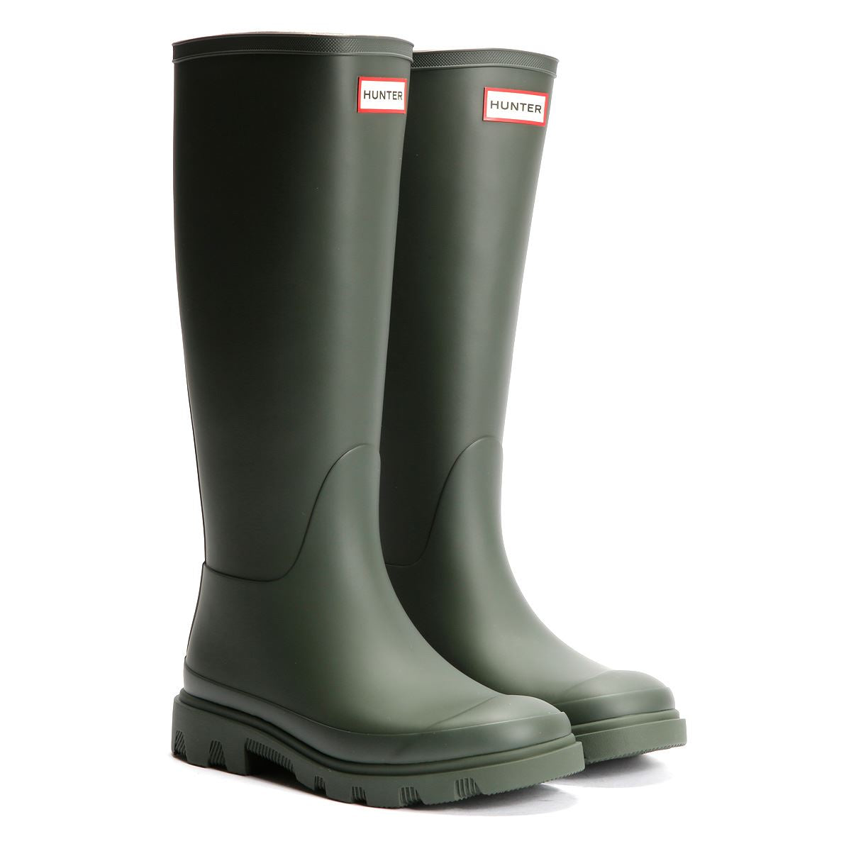 Hunter Downpour Tall Bottes En Caoutchouc Vertes Pour Femmes