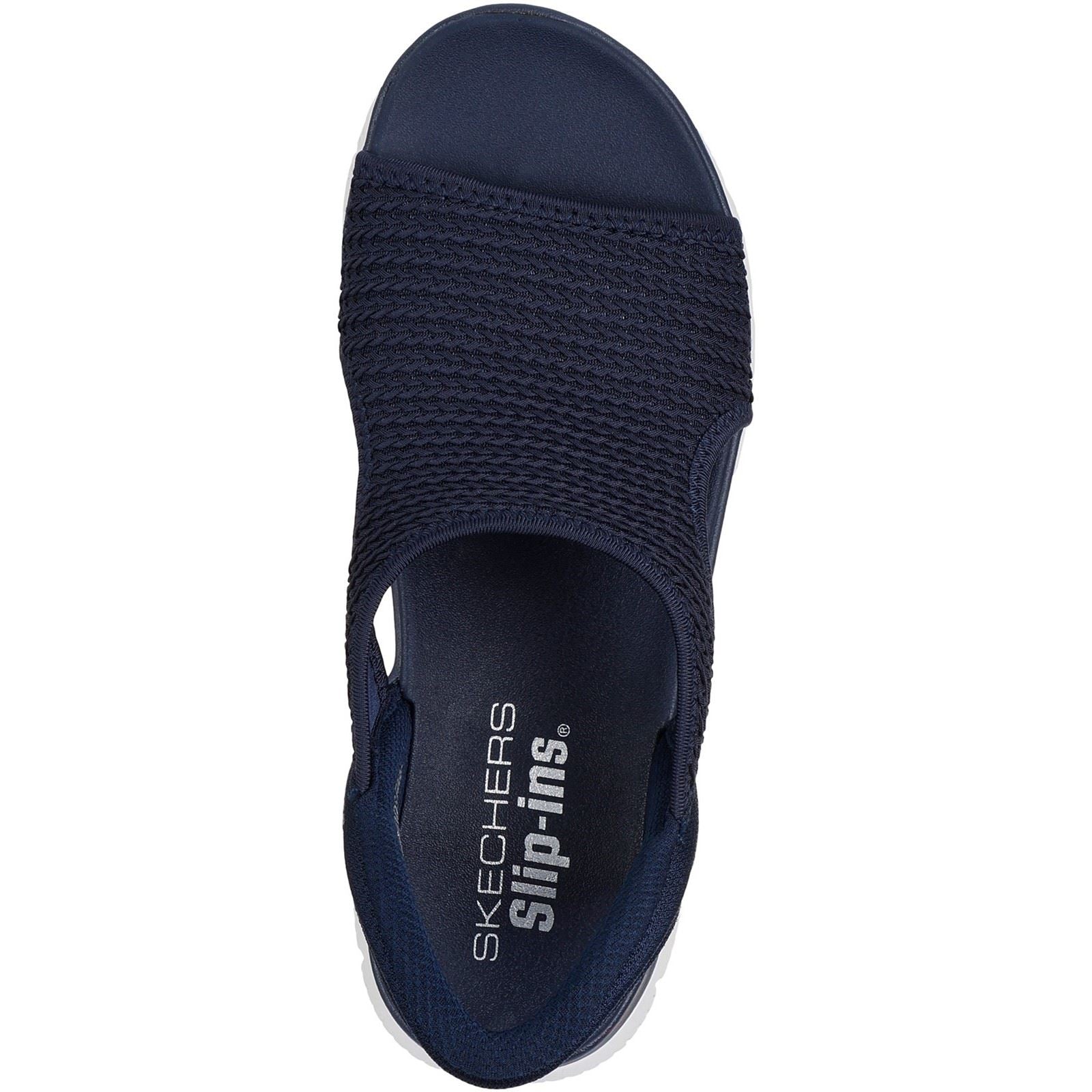 Skechers Summits Sweetly Evolved Sandales Pour Femmes En Toile Bleu Marine