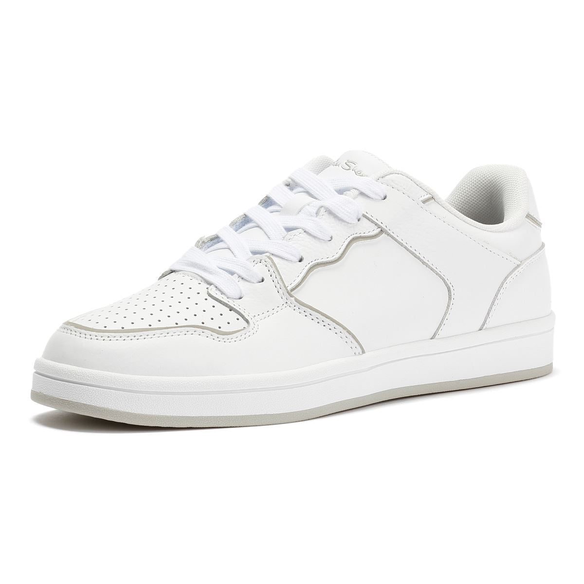 Ben Sherman Club Baskets Blanches En Cuir Pour Hommes